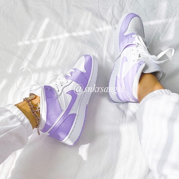Custom Air Force 1 Mid Nike Lilac Color - Picture 2 of 3
